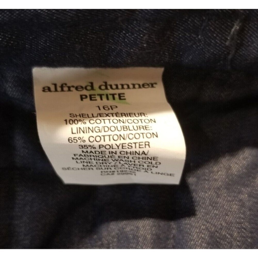 Alfred Dunner Women's Jacket Quilted Blue Lined Patchwork Look Petite Medium - Picture 4 of 4